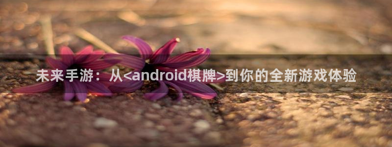 28大神官网：未来手游：从<android棋牌>到你的全新游